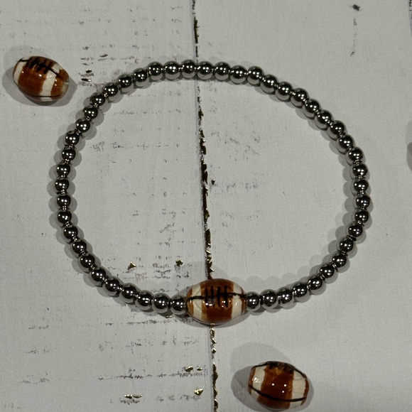 Silver Plated OU Sooners Football Bracelet - Picture 4 of 5